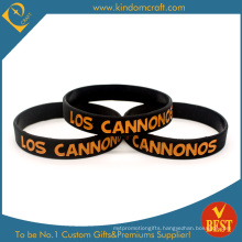 Custom Hot Sale Printed Black Silicone Wristband (LN-015)